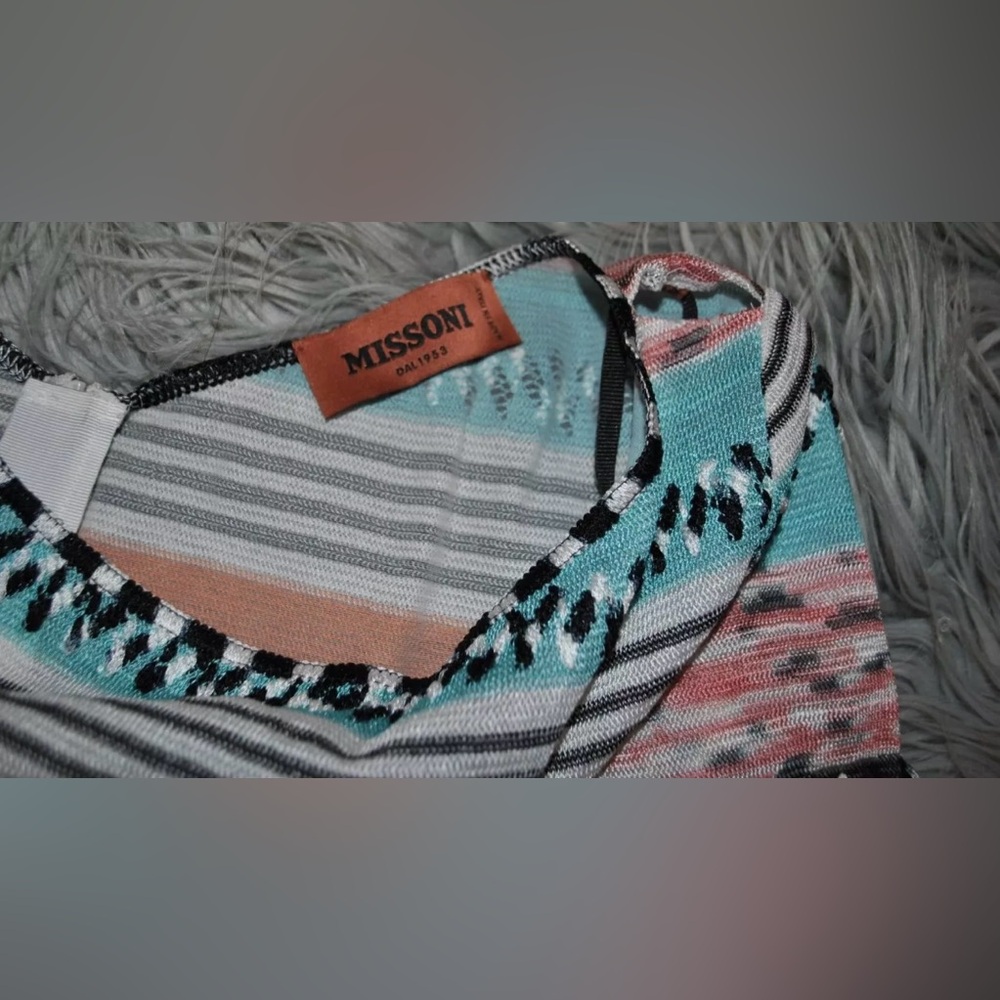 MISSONI Stripe Jacquard Semi Sheer Dress Poolside Cover Up size 40 (US 4) NWOT - Picture 8 of 12